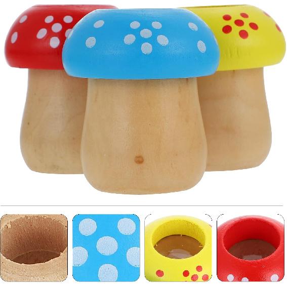 TOYMYTOY 3pcs Mushroom Shape Kaleidoscope Toys Kids Rotating Kaleidoscope Funny Toys