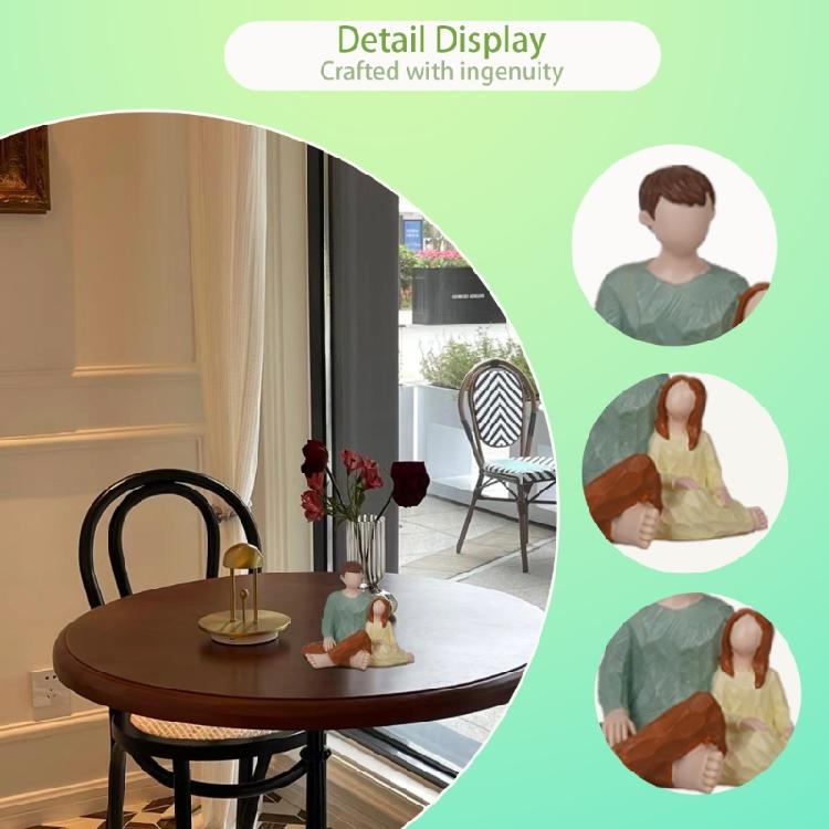 Familienfigur Statue Romantiker Liebespaar Skulptur Modellierte Handbemalte Figur Geschenk für Jubiläum Geburtstag