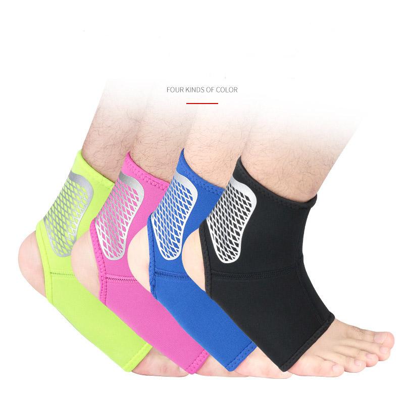 Fitness Sicherheit Silikon Neopren Gepolstert Gewichtstraining Unterstützung Knöchelstütze Bandage Sport Fußball