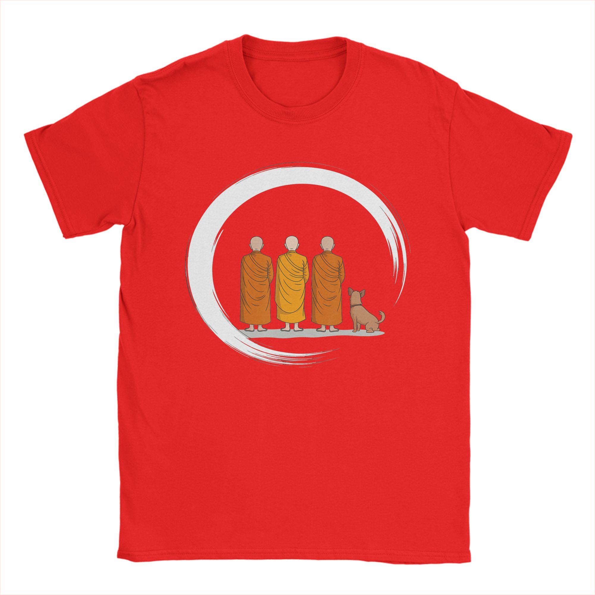 Unisexs TShirts Peace Walking Monks Minimalist Zen Art Fashion Pure Cotton Tees Short Sleeve T Shirts Crewneck Tops Party S