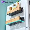 Magnetic Kitchen Storage Rack: Multi-Layer Shelf & No-Punch Cling Film Holder