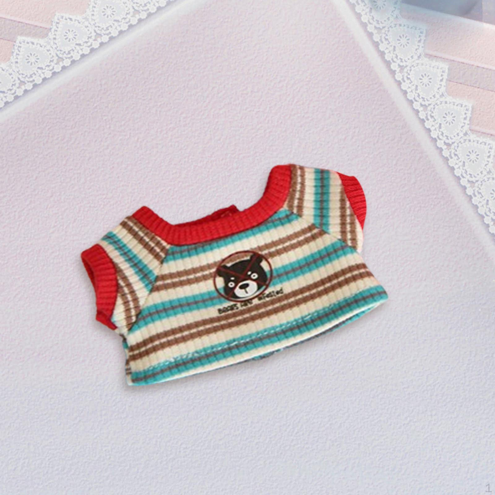 

Doll Apparel for , Holiday Presents, Outfit Accessories Decoration Stripes T Shirt