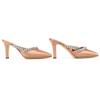 Excellent MANOLO BLAHNIK Mule VEDADAMU Crystal Jewel Trim Pointed Toe Satin 37.5 Used