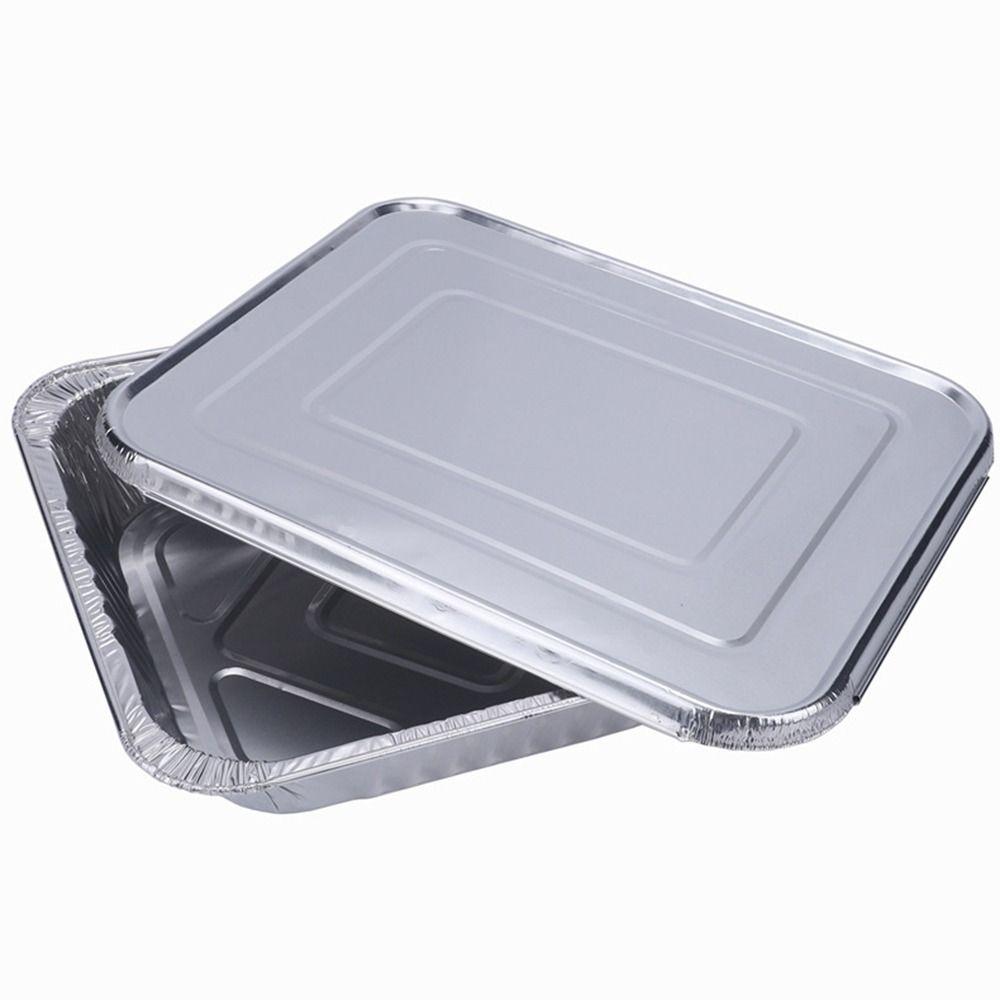 5Pcs 12 Inch Aluminum Foil Box Non-stick Baking Tray Portable Food Container  Oven BBQ Baking Tools