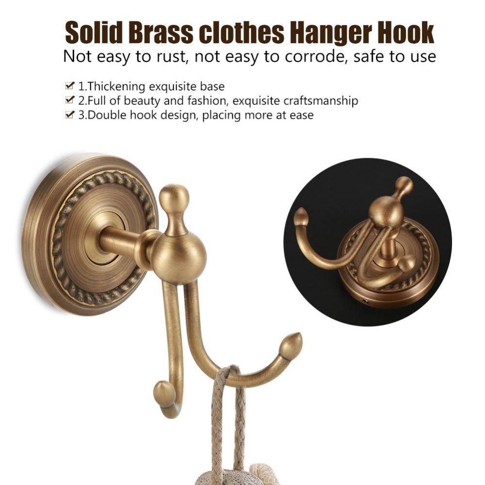 Wall Mounted Towel Hanger Hook Antique Gold Robe Hook Bathroom Entryway Closet Kitchen