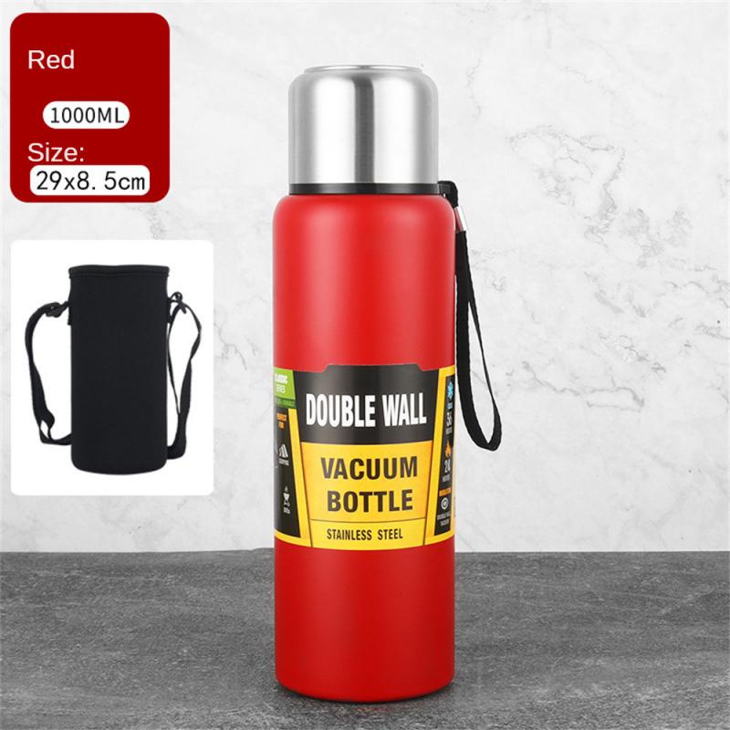 Large Capacity Stainless Steel Thermos Portable Vacuum Flask Insulated Tumbler With Rope Thermo Bottle 500/700/1000/1500ml