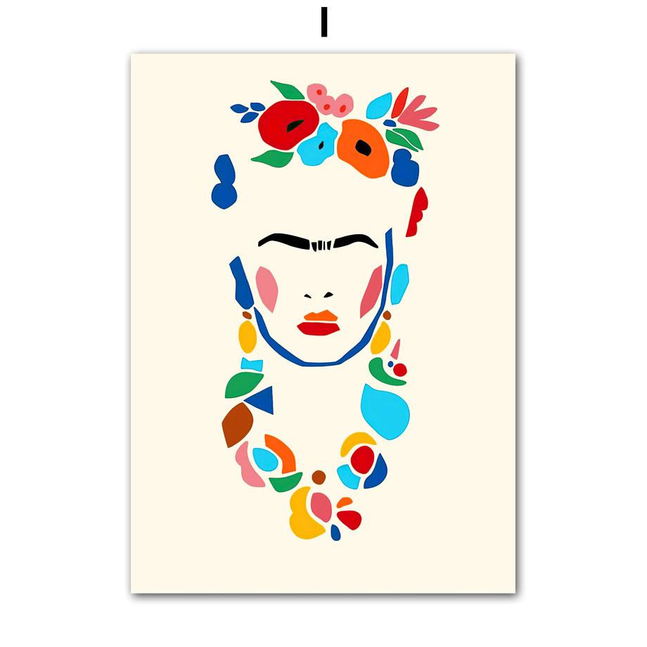 Flower Girl Miss Cat Colorata Pop Art Soggiorno Decorazione Poster e stampe Wall Art Canvas Painting Pictures Home Decor