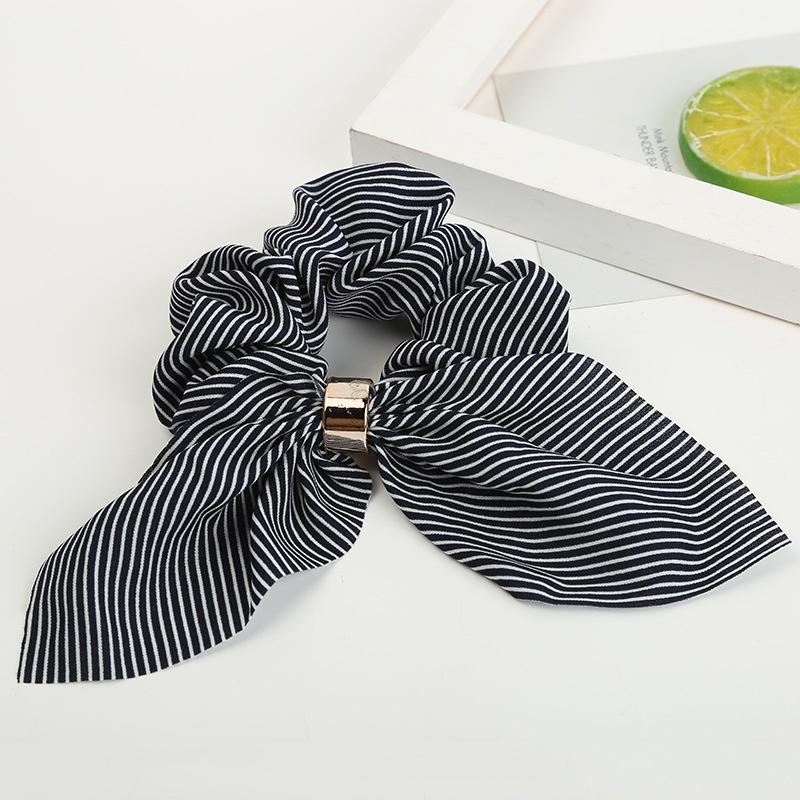 Retro Bow Hair Ring Hair Rope Ladies Europe America Metal Buckle Rope Fabric Hair Accessories