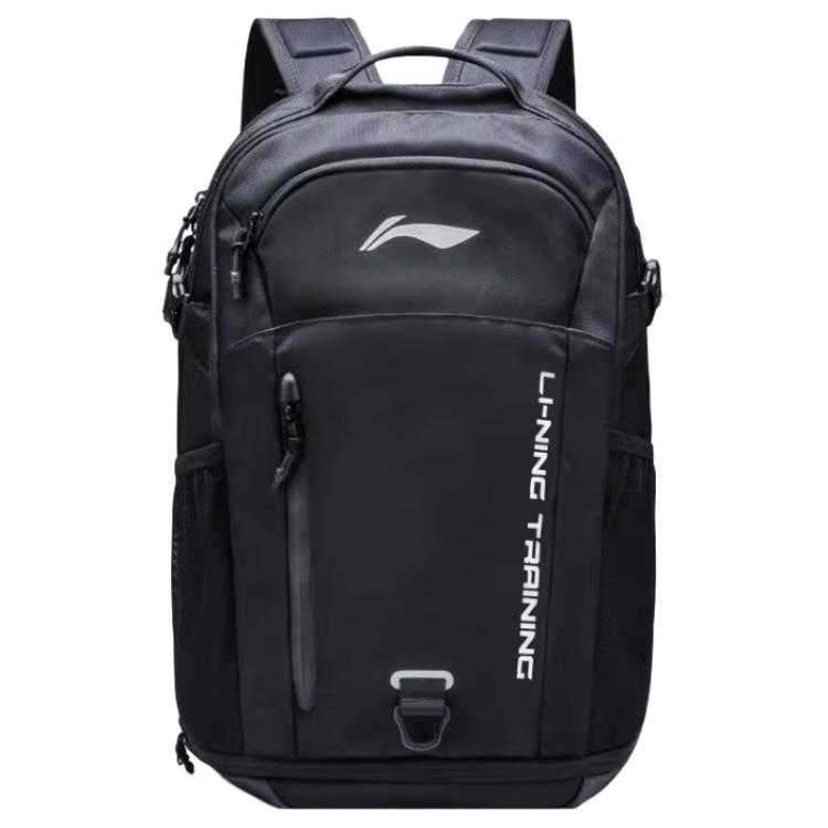 Li-Ning Minimalist Fashion Oxford Fabric And Polyester Backpack Men Backpacks Black ABSS117 Black
