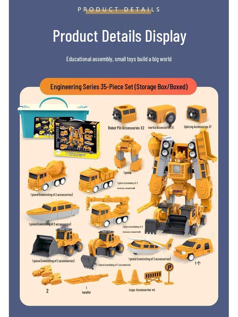 Magnetic Construction Toy Set: Educational Robot & Vehicle Assembly for Kids