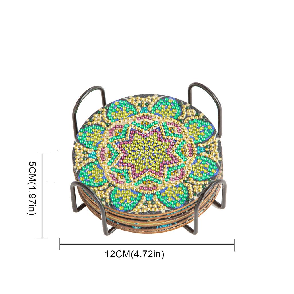 6pc/sets Diamond Painting Coasters Kits with Holder Mandala Diamond Art Kits For Adults Kids Home Decors