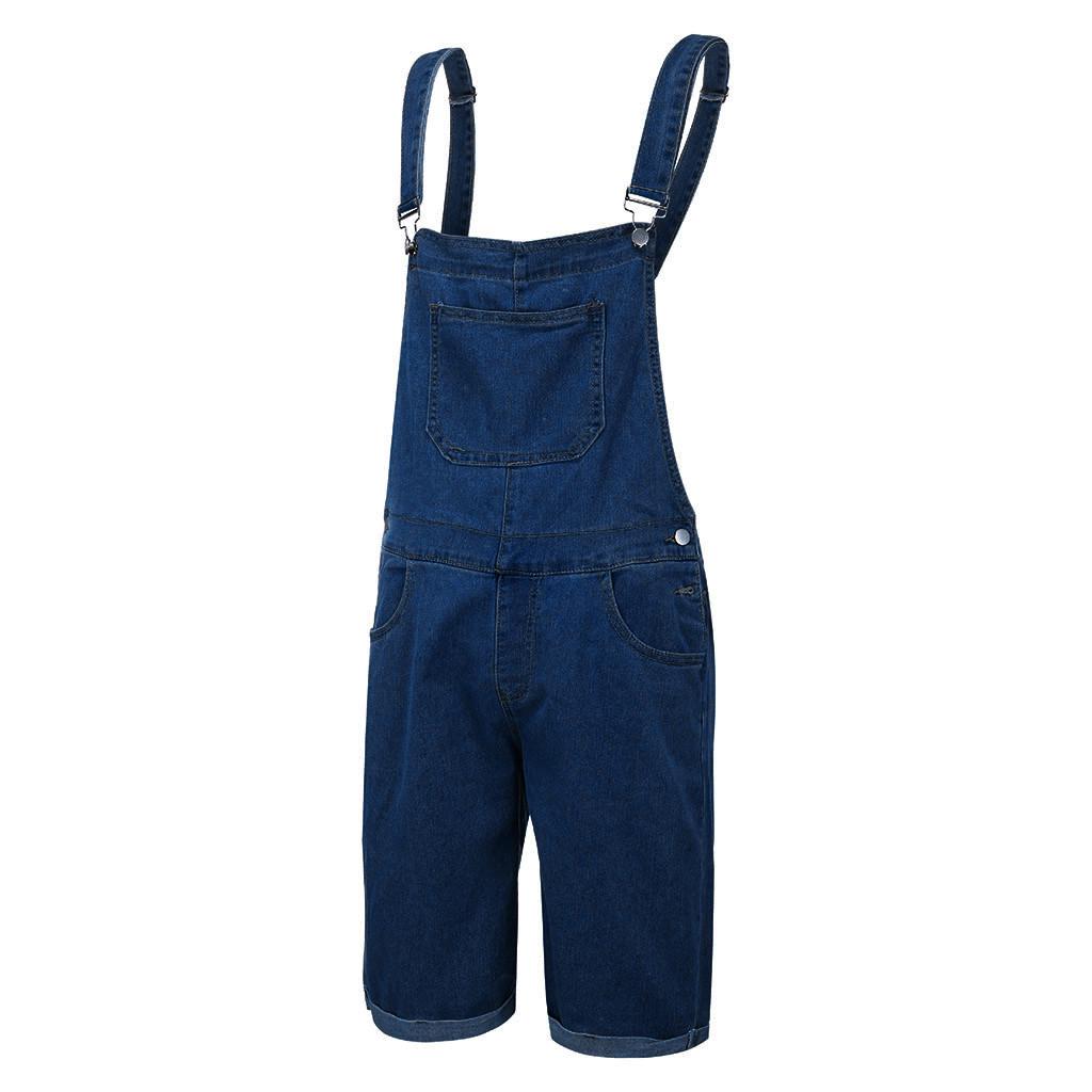 Mens Plus Pocket Jeans Overal Jumpsuit Streetwear Overal Suspender Kalhoty