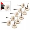 10pcs 25mm Wool Felt Polishing Wheels with Buffer Pad for Electric Grinder, Mini Polishing Kit for Metal, Rust, Oxide Removal