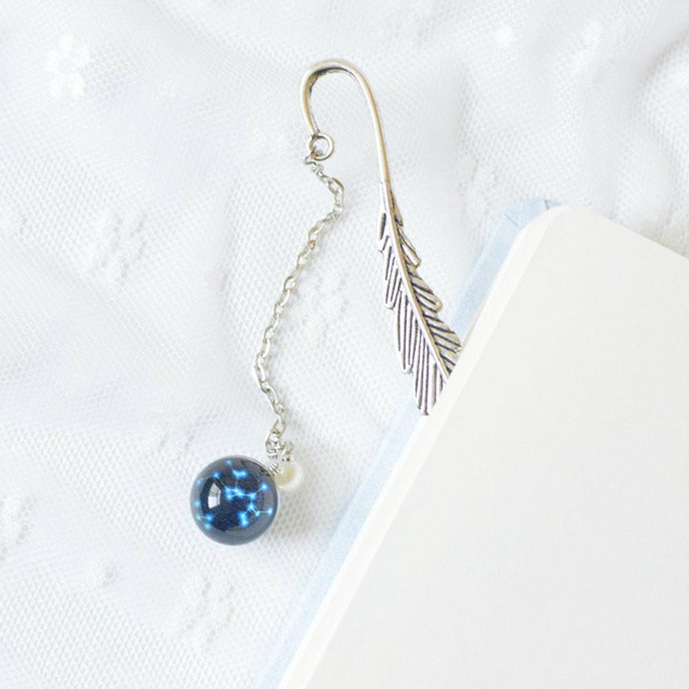 Bookmark Metal Book Mark Creative Bookmark 12 Constellation Noctilucent Bookmark Bookmark Pendant