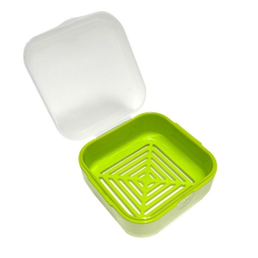 Leak-proof Soap Container Drainable Design Soap Holder Portable Soap Case зелёный