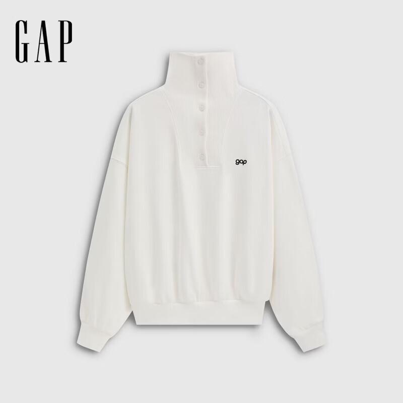 GAP Women's 2026 Spring Logo Embroidered Mock Neck Loose Sweatshirt