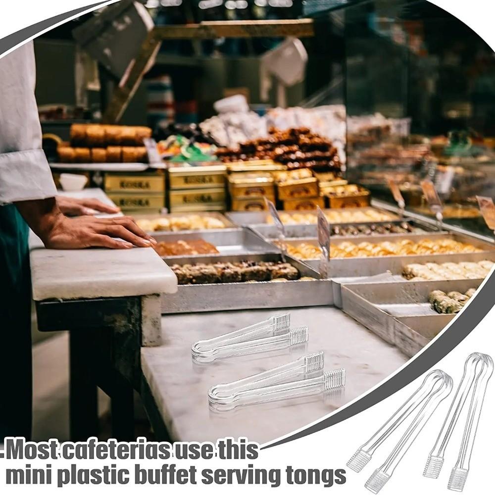 10pcs Non Slip Food Clip Transparent Ice Cubes Clip Barware Serving Tongs  Bar Kitchen