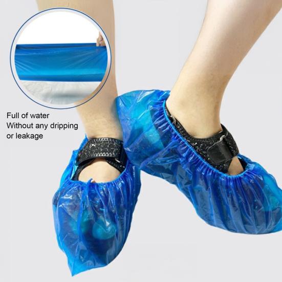 100/200/300/400/500Pcs Disposable Shoe Cover Non-Slip Thick Waterproof Boot Cover Men Women Elastic Indoor Floor Protection Dustproof Shoe Cover