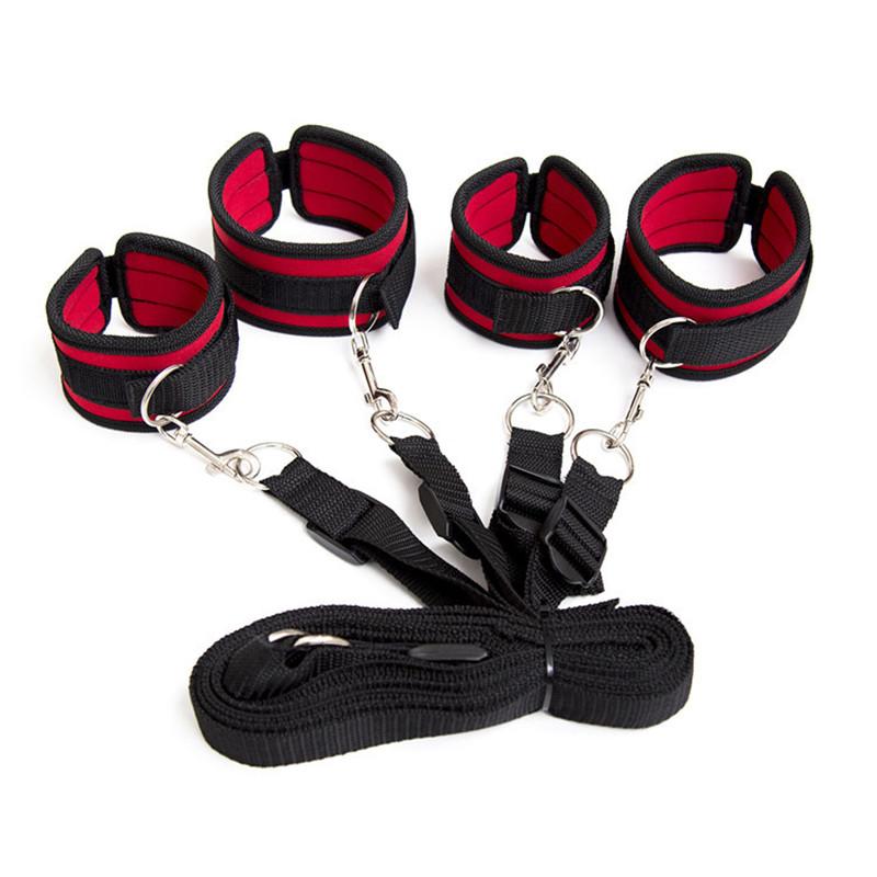 Tied Bed Restraint BDSM Bondage Gear Sex Posture Handcuffs Ankle Cuffs Adult Products Sex Toys for Couples Sex Games Hand