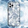 Blue white Porcelain Pattern Phone Case For iPhone17,16,15,14,13,12,11 Plus,Pro Max, Soft Silicone Black Cover