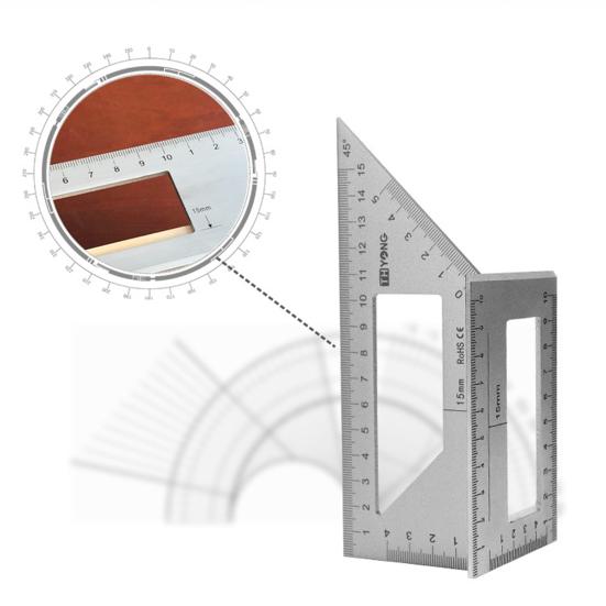 Aluminiumlegering 45/90 Graden Hoekliniaal Verticale T-vormige Meter Hoekmeter Gereedschap