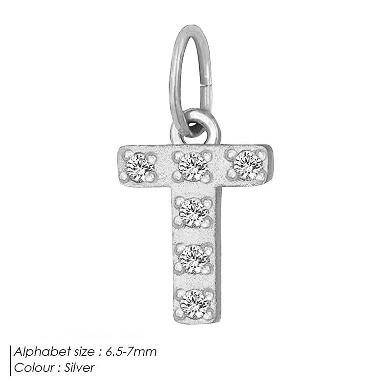 Europäischer & Amerikanischer Vollpavé Diamant Edelstahl Buchstabenanhänger mit DIY Zirkon Halskette & Armband Optionen