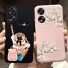For Oppo A78 4G CPH2565 Cover Cute Astrinaut Black Cat Flower Liquid Silicone Phone Case For OPPO A78 5G Oppo A38 CPH2579 Bumper