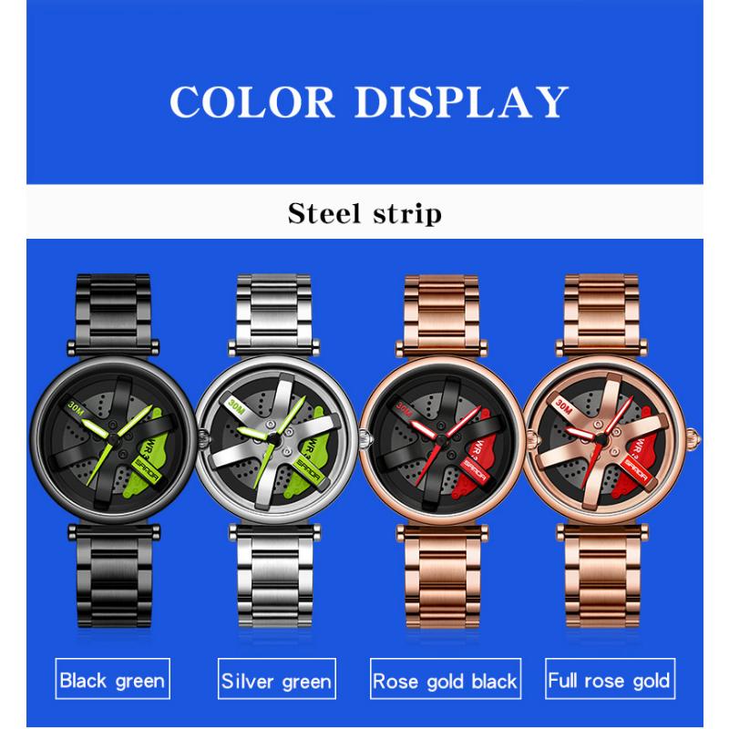 SANDA Neue frauen Uhr Auto Drehen Rotierenden Zifferblatt Weibliche Quarzuhr Casual Persönlichkeit frauen Gürtel Uhr