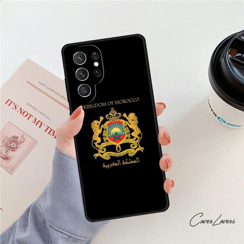 Morocco Flag Coat Of Arms Symbol phone case For Samsung Galaxy S24 S25 S23 S22 Ultra Note 10 20 Plus S20 S21 FE Cover