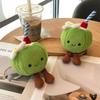 New 16Cm Cute Cartoon Coconut Plush Toy Soft Stuffed Doll With Straw Flower Tiny Legs Bag Pendant Keychain Ideal Gift For Girls