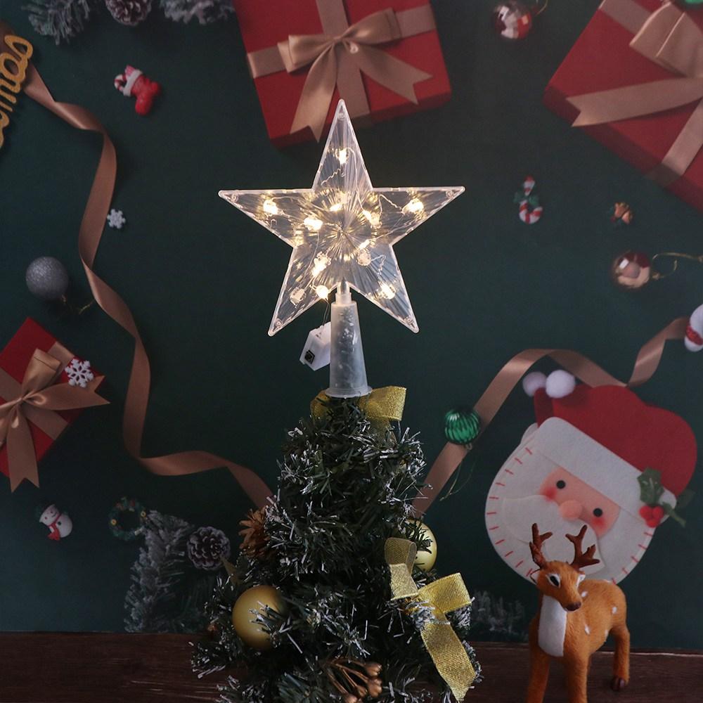 Shining LED Stars Five-pointed Star Christmas Tree Ornaments Christmas Tree Top Star  New Year