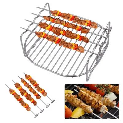1set Air Electric Fryer Zubehör 430 Edelstahl Doppelschicht Grill Rack Dampf Rack Air Fryer Rack Küchenwerkzeuge