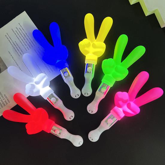 Renkli Işıklı Çubuk Barış İşareti Şeklinde Yanıp Sönen Işıklı Çubuklar 3 Aydınlatma Modu ile Partiler Konser Kutlamaları için Işıklı Asa Çubukları