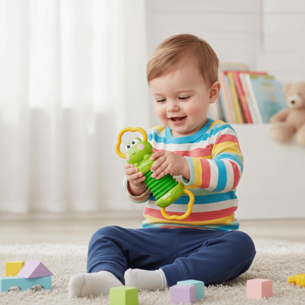 Cartoon Frog Musical Instrument Toy Handheld Early Educational Toy Accordion Toy  Early Education