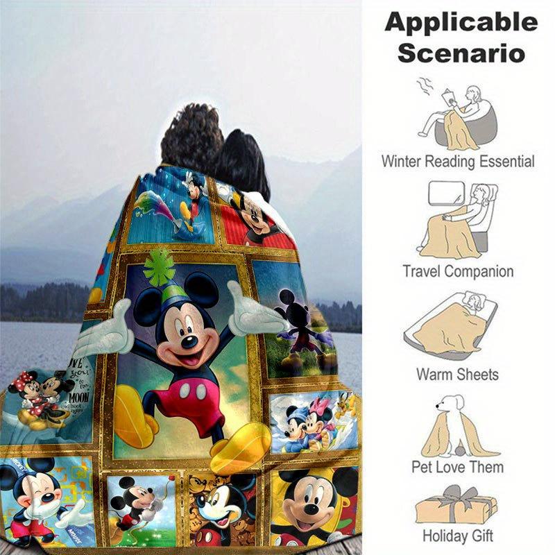 Mickey and Minnie Blanket Ultra-Soft, Warm, Cozy Throw for Living Room, Sofa, Four Seasons Travel Accessory Cute Cartoon Character Home Decoration