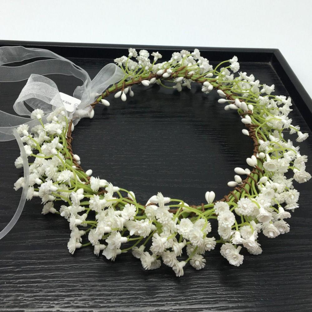 Hårtilbehør Blomst Hårbånd Hodeplagg Stoff Blomsterkrone Brud Corolla Hodekrans Brudeslør