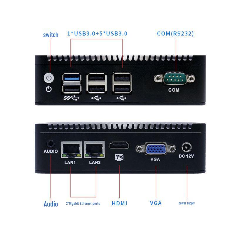Yanling N3 Mini PC Industriale Fanless J1900: Doppia Rete, Basso Consumo