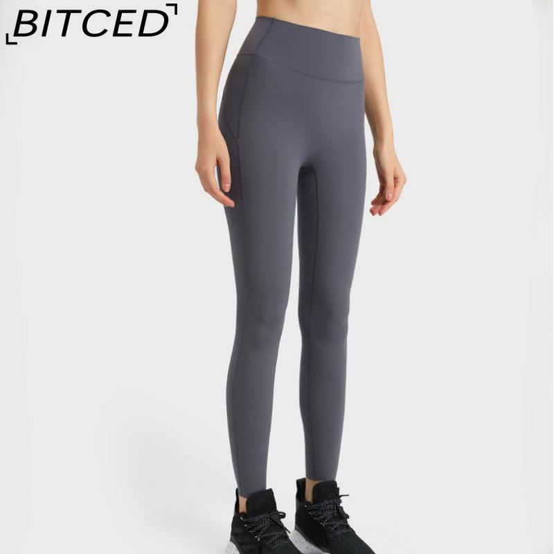 BITCED Fall Season No-Embarrassment Brushed Yoga Pants for Women High-Stretch Peach Butt Shaping Seamless Ankle Fitness Butt-Lifting Pants
