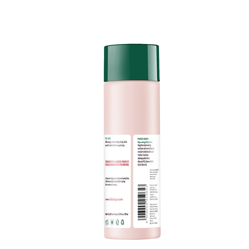Biotique Winter Cherry Body Lotion 120ml – Intense Hydration, Anti-Aging, Natural Botanicals for All Skin Types