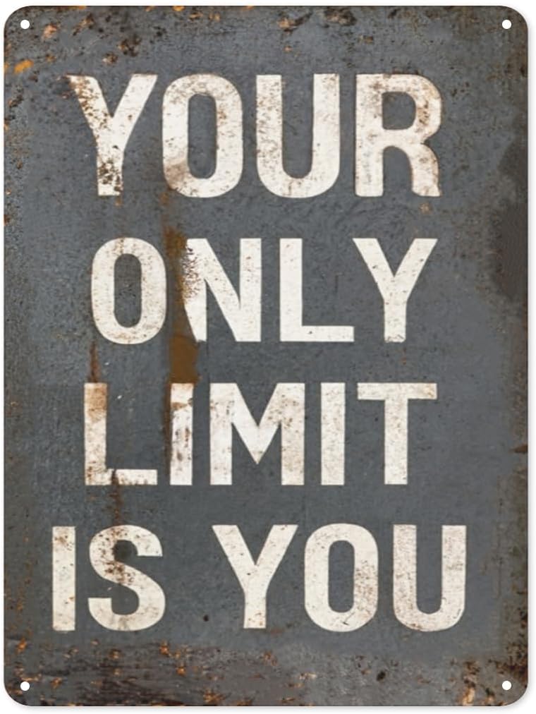 Gym Tin Sign Gym Sport Metal Tin Signs Your Only Limit Is You Sign Gym Inspirational Quotes Wall Art Gym Motivation Motivational 20x30cm(7.8x11.8inch)