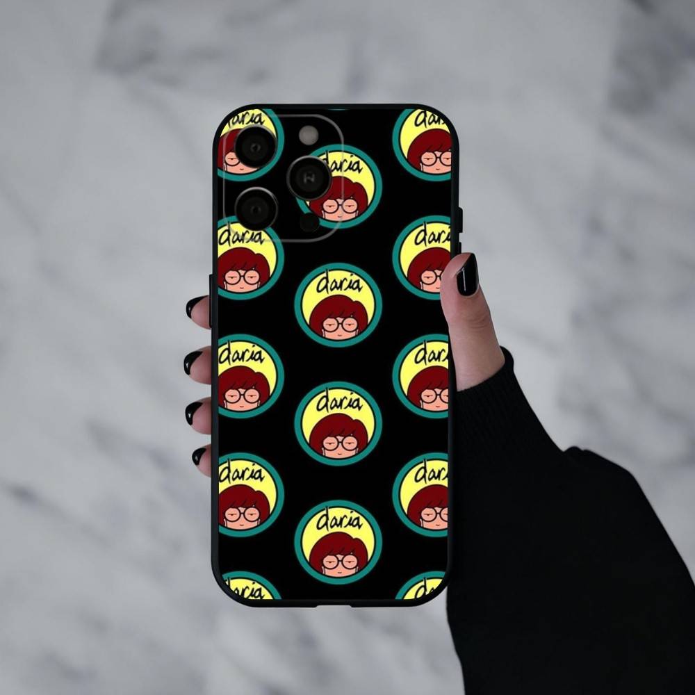 Daria Cool Girl Fashion Phone Case For iPhone 17pro,16,15,14,13,12,11 Plus,Pro Max,XS,Soft Silicone Black Cover