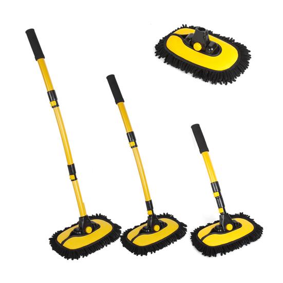 15° Curved Car Wash Brush with Long Handle Microfiber Scratch-Free Car Wash Mop with Extension