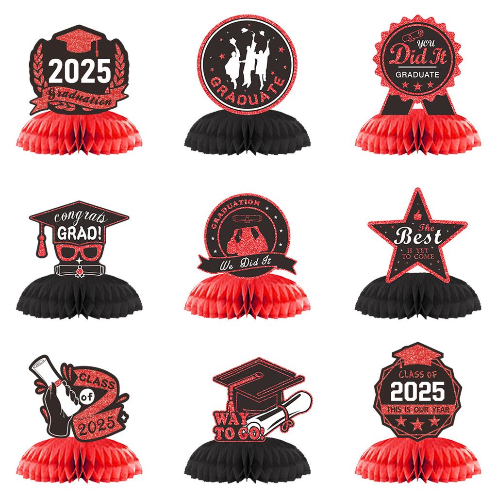 Graduation Decorative Honeycomb Ornament Red And Black Honeycomb Ornament Jewelry Customization