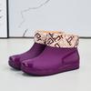 Fashion Women's Rain Shoes Low-top Rain Boots Short Tube Non-slip Velvet Water Boots Thermal Cover Shoes Comfortable and Wear-resistant Youth Models