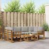 Outdoor Sofa Set with Cushions 7 pcs Natural and Light Grey