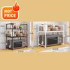 Multi-Layer Kitchen Storage Rack Condiment Organizer Shelf Microwave Shelf Simple Countertop Tidying Shelves Kitchen Accessories