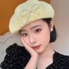 Y2K Lace Berets Cap Street Style Women Artist Hat Casual Pearls Bow Soft Hat  Girls