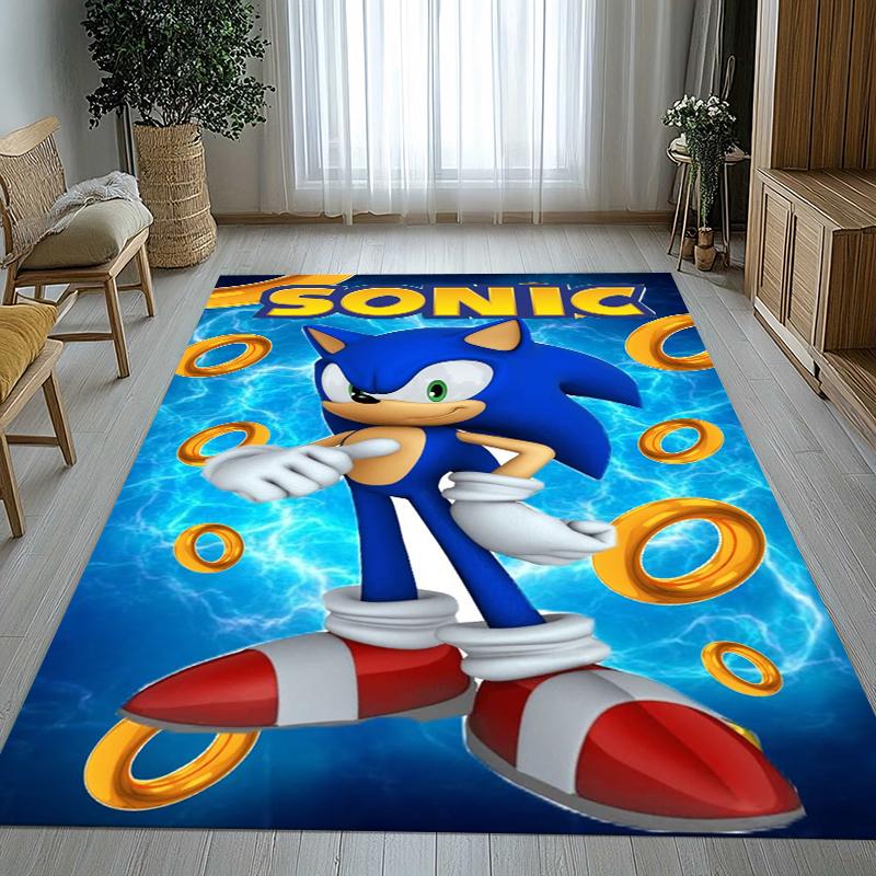 Retro S-Sonic Cartoon Games Living Room Non-Slip Area Rug Soft Carpet for Bedroom Kids Playroom Sofa,Home Decor Doormat Gift