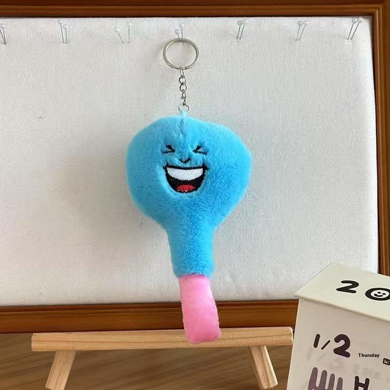 Creative Cute Funny Colorful Light Bulb Plush Doll Stuffed Toys Keychain Pendant Bag Charms Backpack Hang Ornaments Gift Keyring