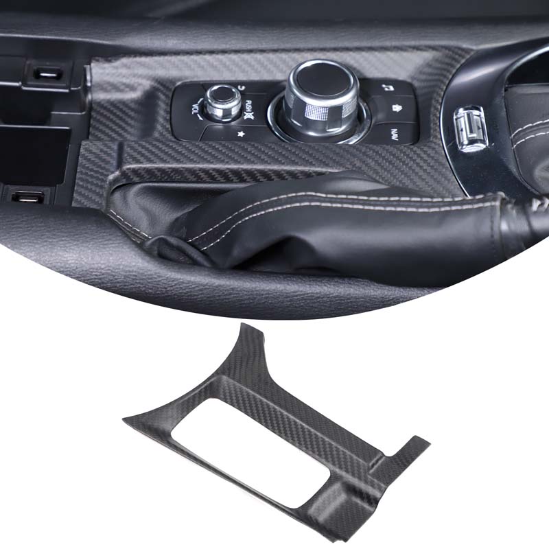 

For Mazda MX-5 2016+ Matte Real carbon fiber Center Control gear shift Panel Multimedia Panel Cover steering wheel frame Sticker